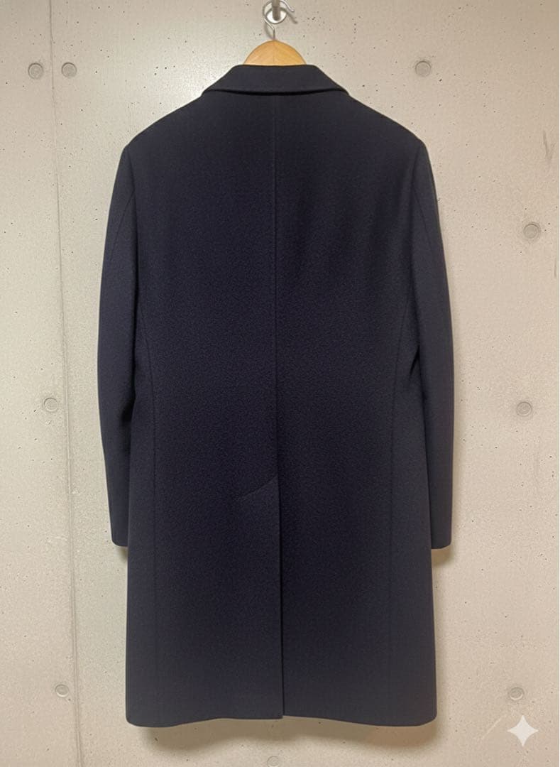 美品 EDIFICE カシミヤ混 チェスターコート 44 メンズ 冬アウター