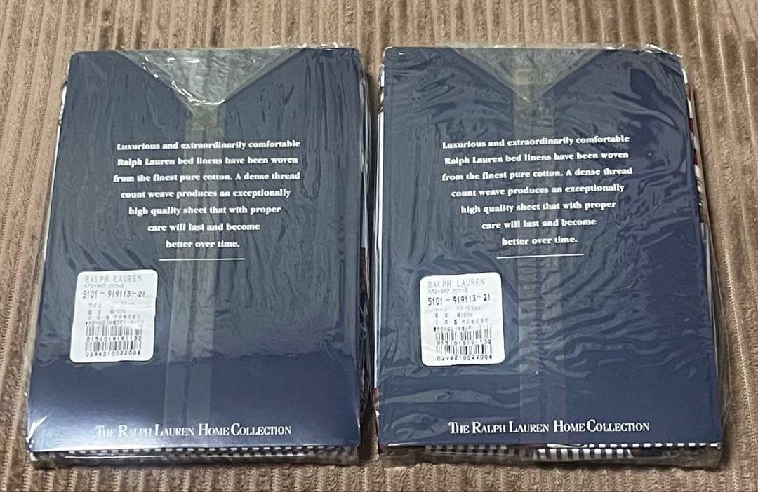 Ralph Lauren ピロケース枕カバー 2セット ポロベア コットン100