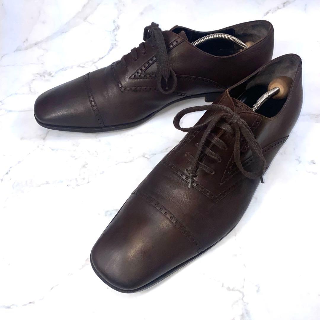 【美品】GUCCI グッチ ビジネスシューズ 革靴 ストレートチップ 27.5