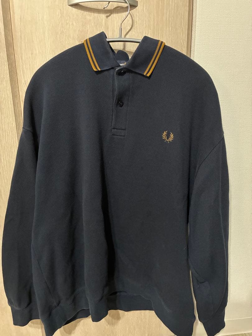 フレッドペリー ネイビー 長袖ポロシャツ