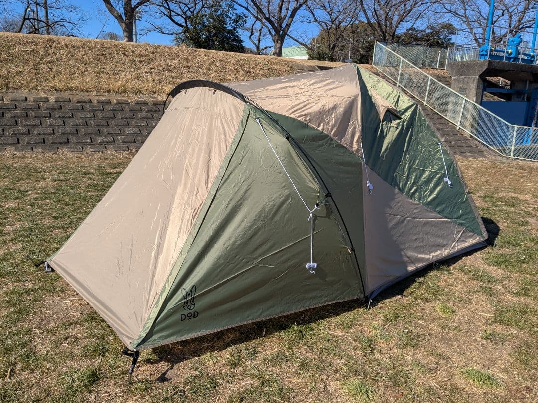 【美品】DOD　ザ・ワンタッチテントM　T3-673-KH　カーキ