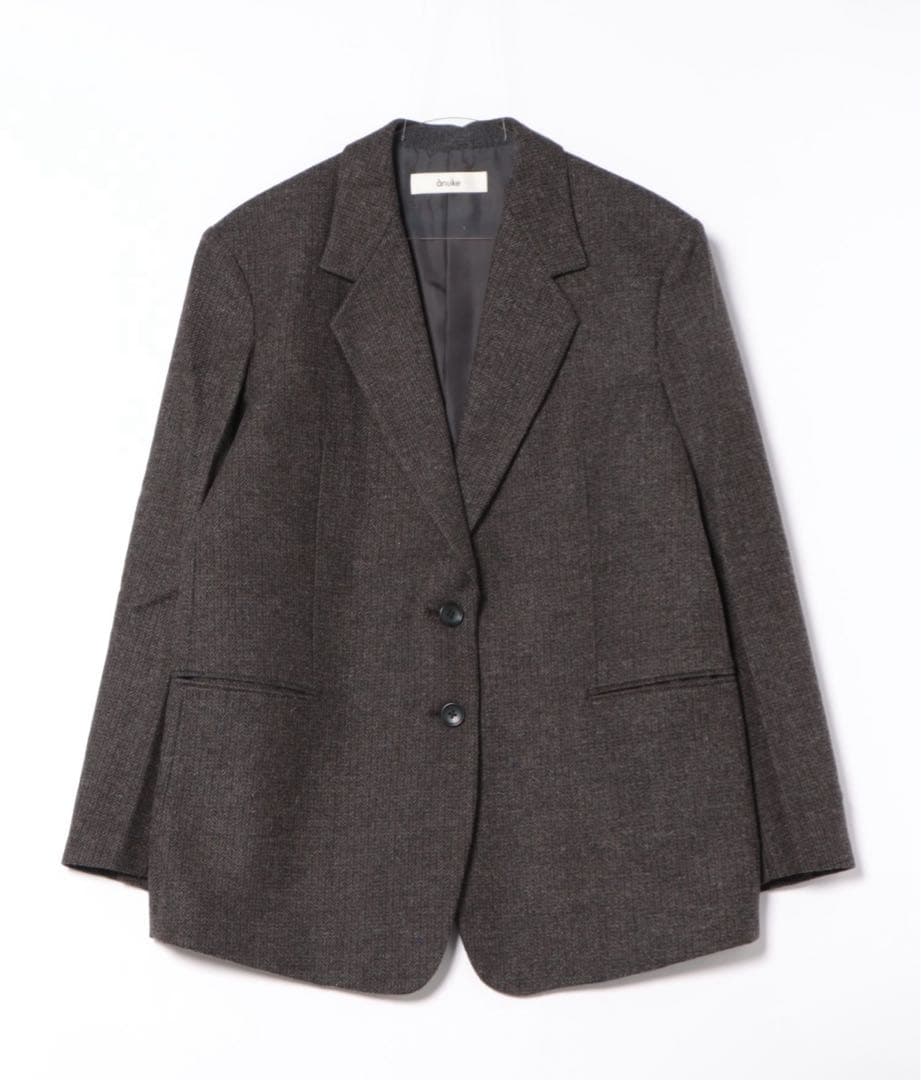 anuke Herringbone Wool Jacket ブラウン 38
