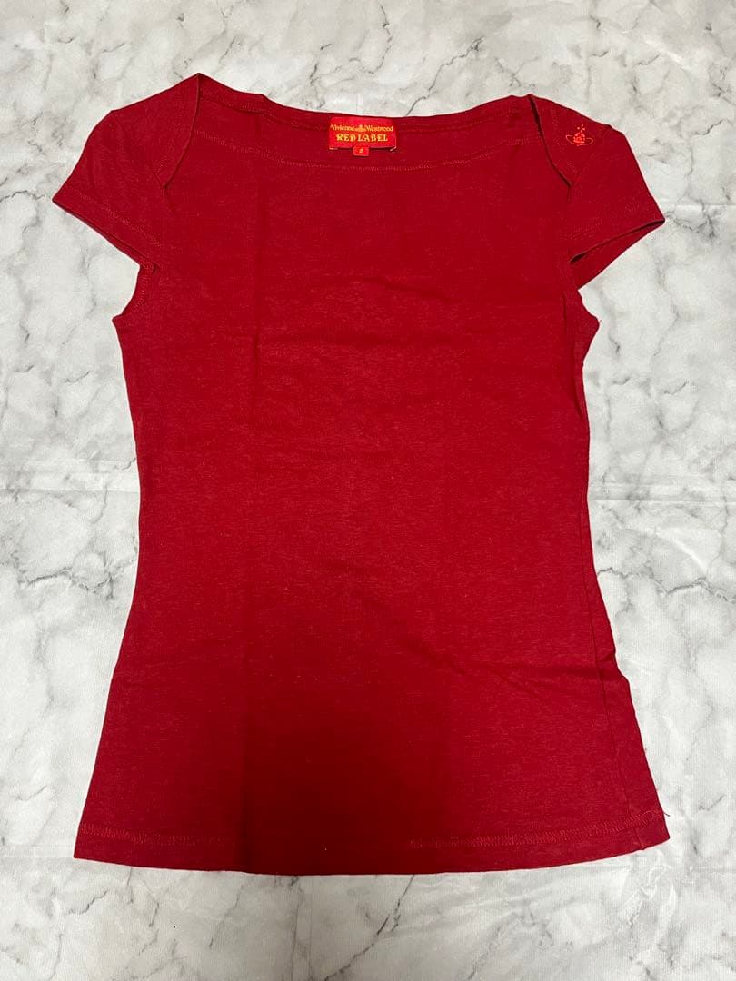 【美品】Vivienne Westwood ワインレッド 変形Tシャツ サイズ2