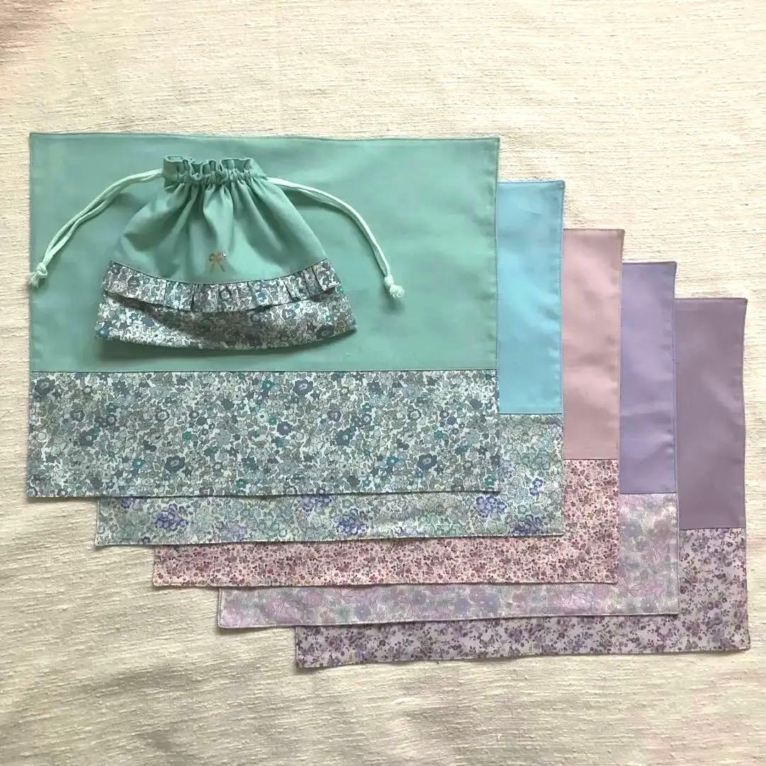 すーちゃん！花柄フリル巾着+ランチョンマット５枚