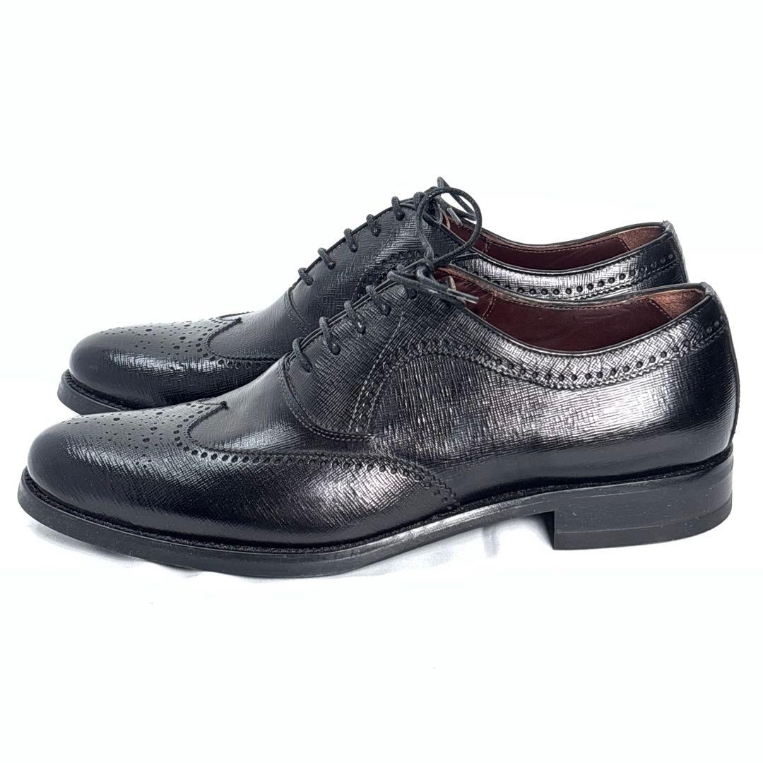 【極美品】BARNEYS NEWYORK ウィングチップ（43）革靴 型押レザー