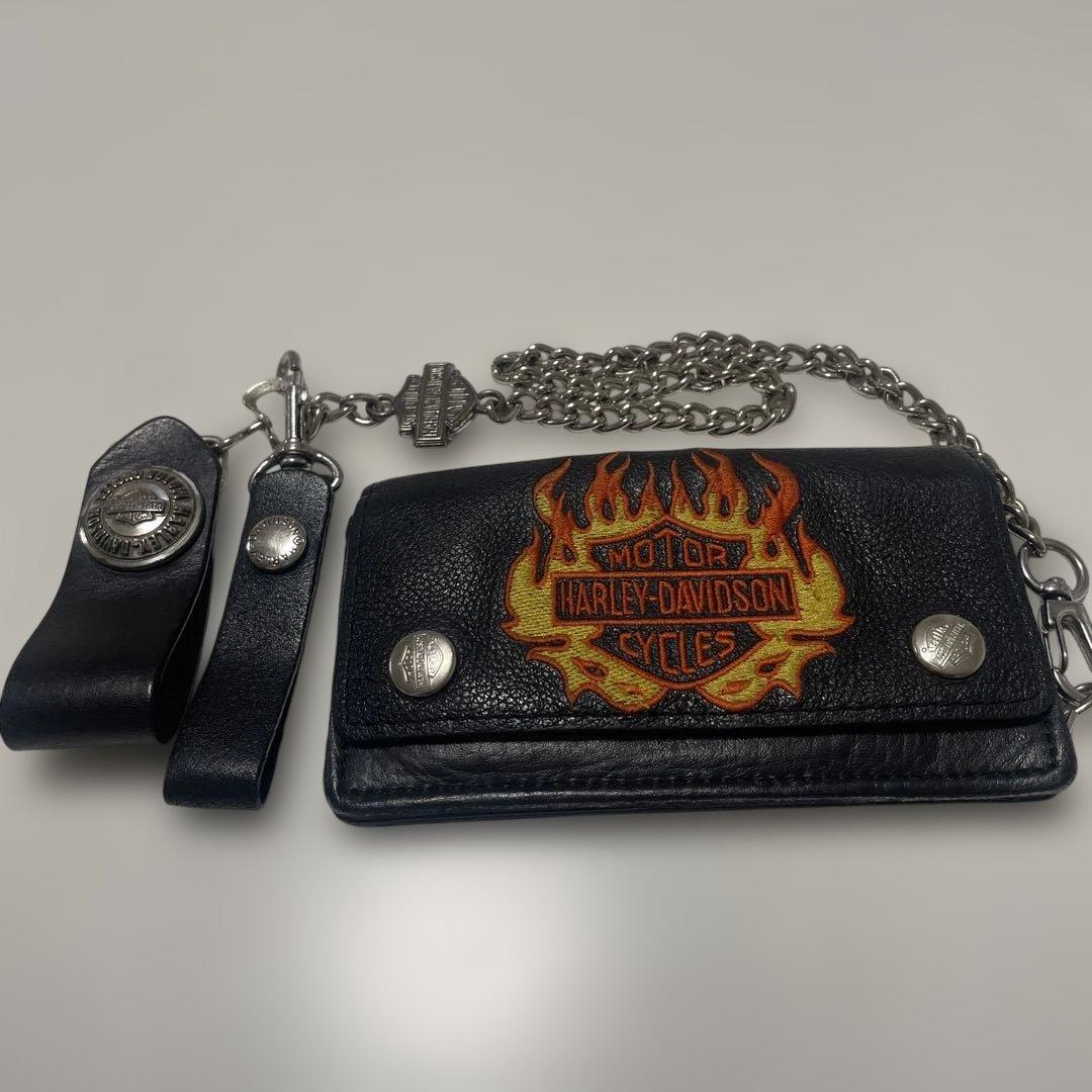 Harley-Davidson レザー ウォレットチェーン　刺繍
