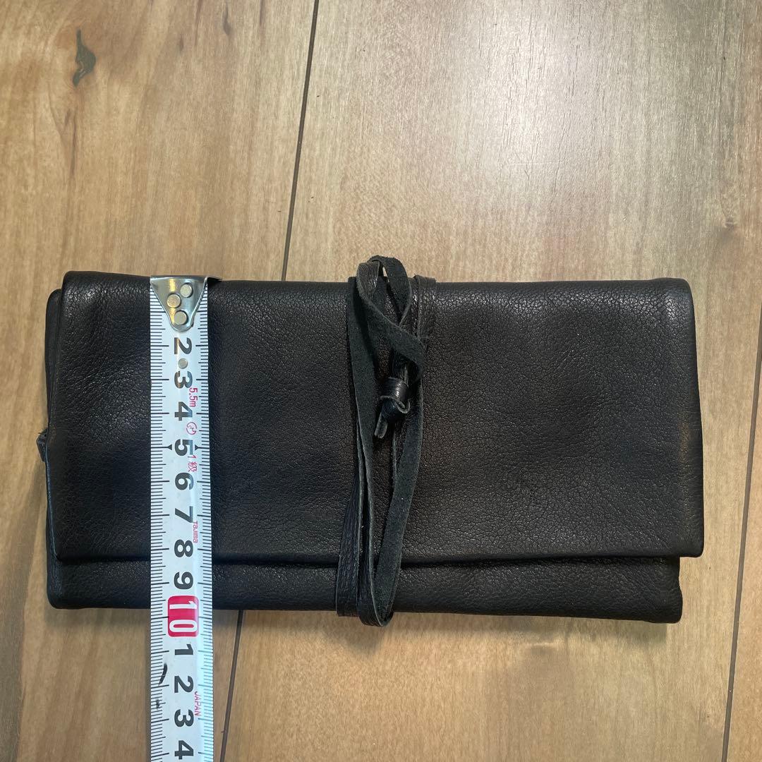 鹿革　道中財布　黒