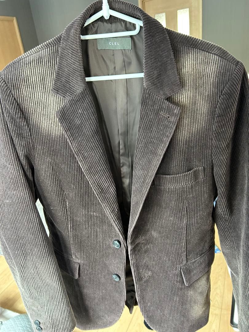 【CLEL】アンティークデザイン コーデュロイテーラードジャケット【ブラウン】