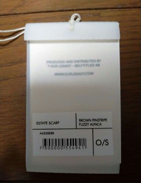 ☆2025新品☆OUR LEGACY エステートスカーフ ブラウンピンストライプ