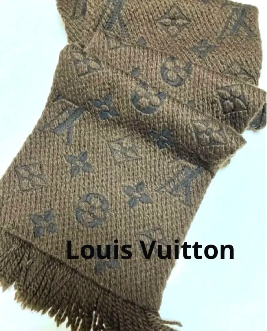 美品 LOUIS VUITTON マフラー　モノグラム ロゴマニア エシャルプロ