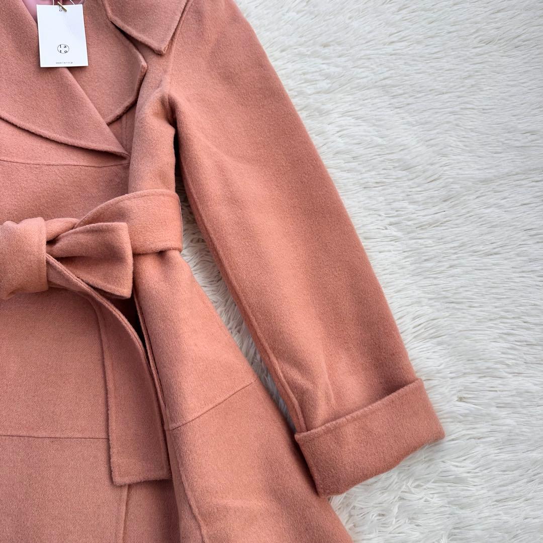 新品 lato Aライン ウール カシミヤ ロングコート ダブルフェイス ベルト