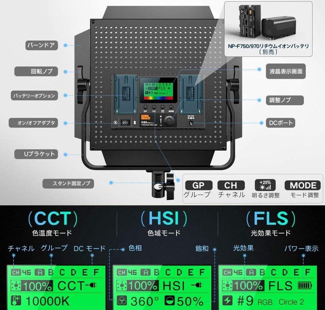 PIXEL RGB LED撮影ライト