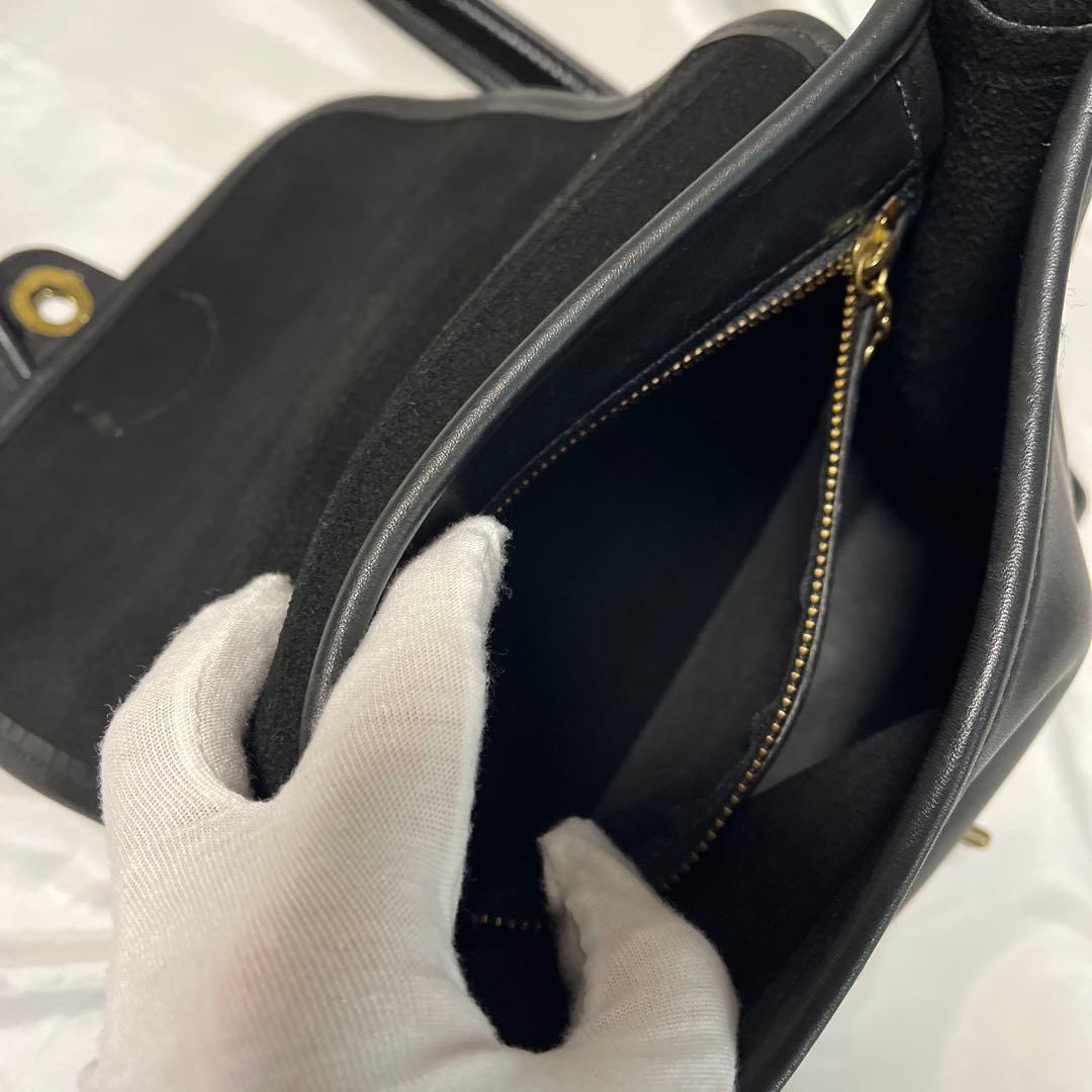 オールドコーチ9038ターンロック黒ショルダーバッグ　ヴィンテージ