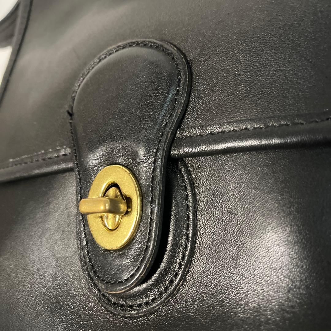 オールドコーチ9038ターンロック黒ショルダーバッグ　ヴィンテージ