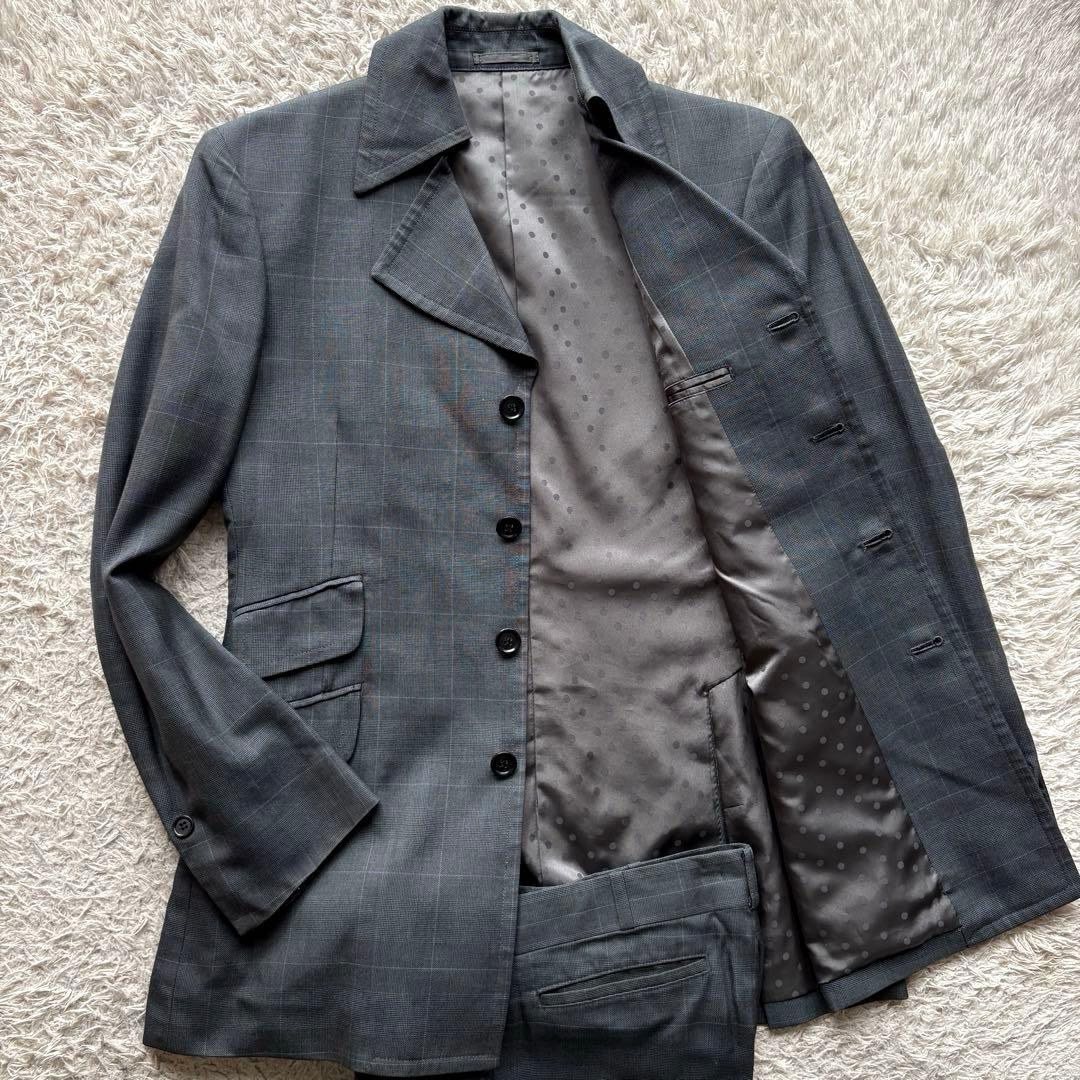 ★セットアップ★ Zazous スーツ グレンチェック シングル ドット 灰色