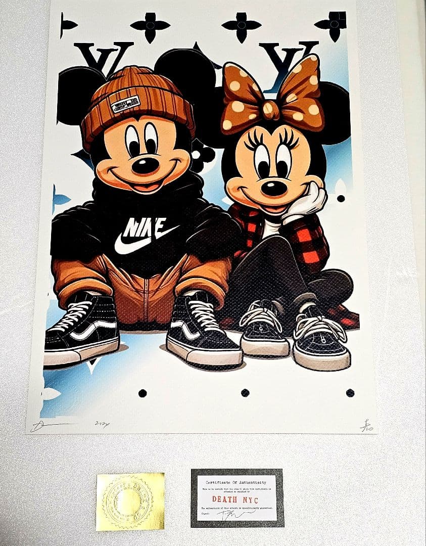 DEATH NYC 現代アート 世界限定100枚 ミッキー ミニー