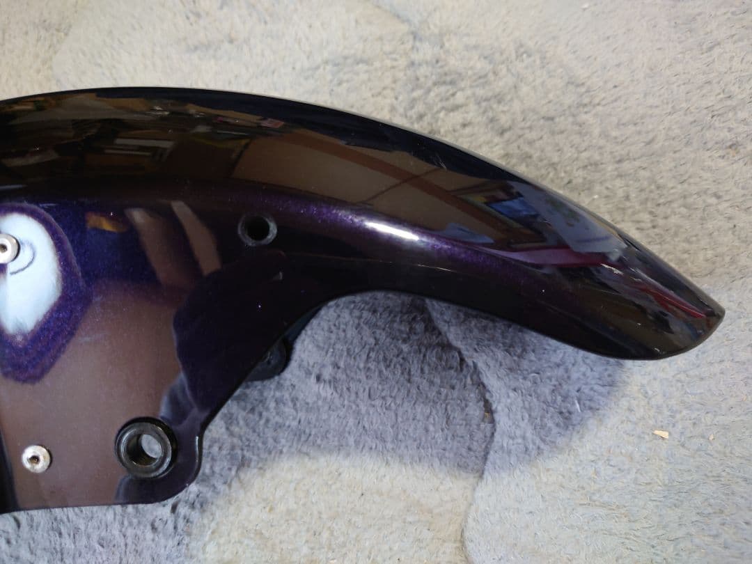 貴重ゼファー400フロントフェンダー純正色パープリッシュブラックマイカ当時物