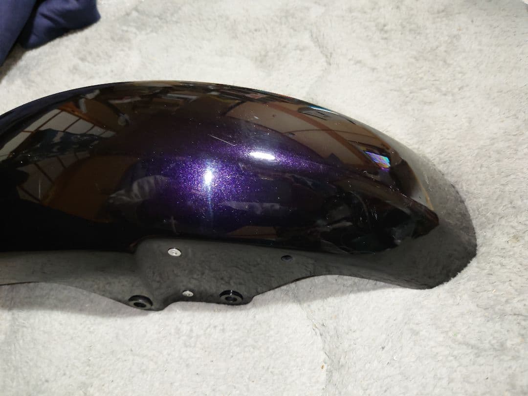 貴重ゼファー400フロントフェンダー純正色パープリッシュブラックマイカ当時物