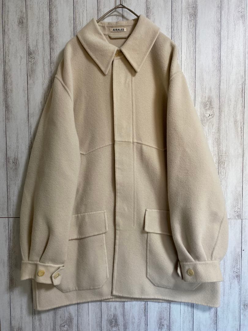 AURALEE ウールメルトンブルゾン オフホワイト ベージュsize 1