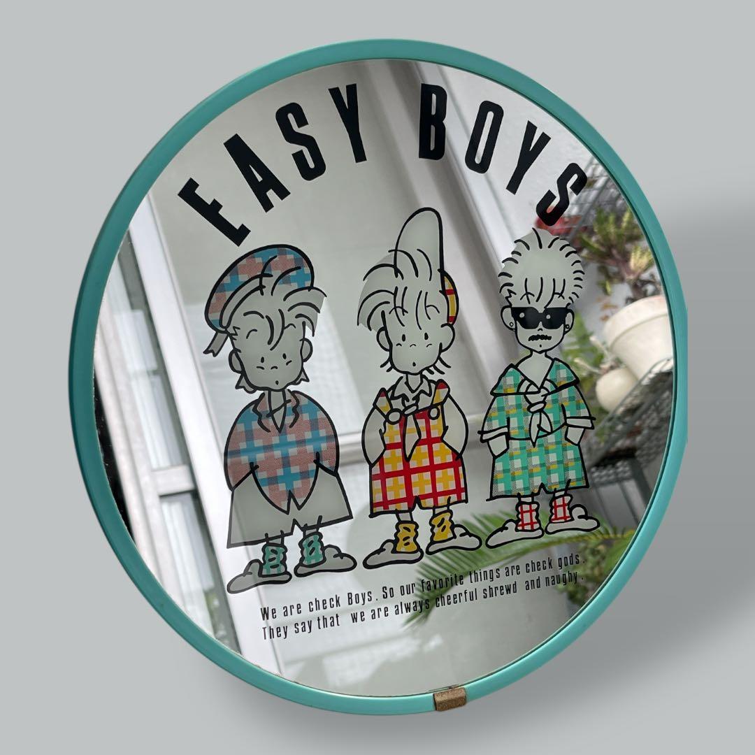 昭和レトロ 80年代 当時物 原宿系 EASY BOYS 鏡 ミラー ビンテージ