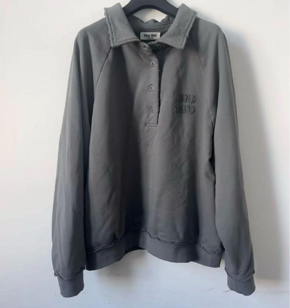 トップス MIUMIU Damaged Layer Design POLO Shirt M