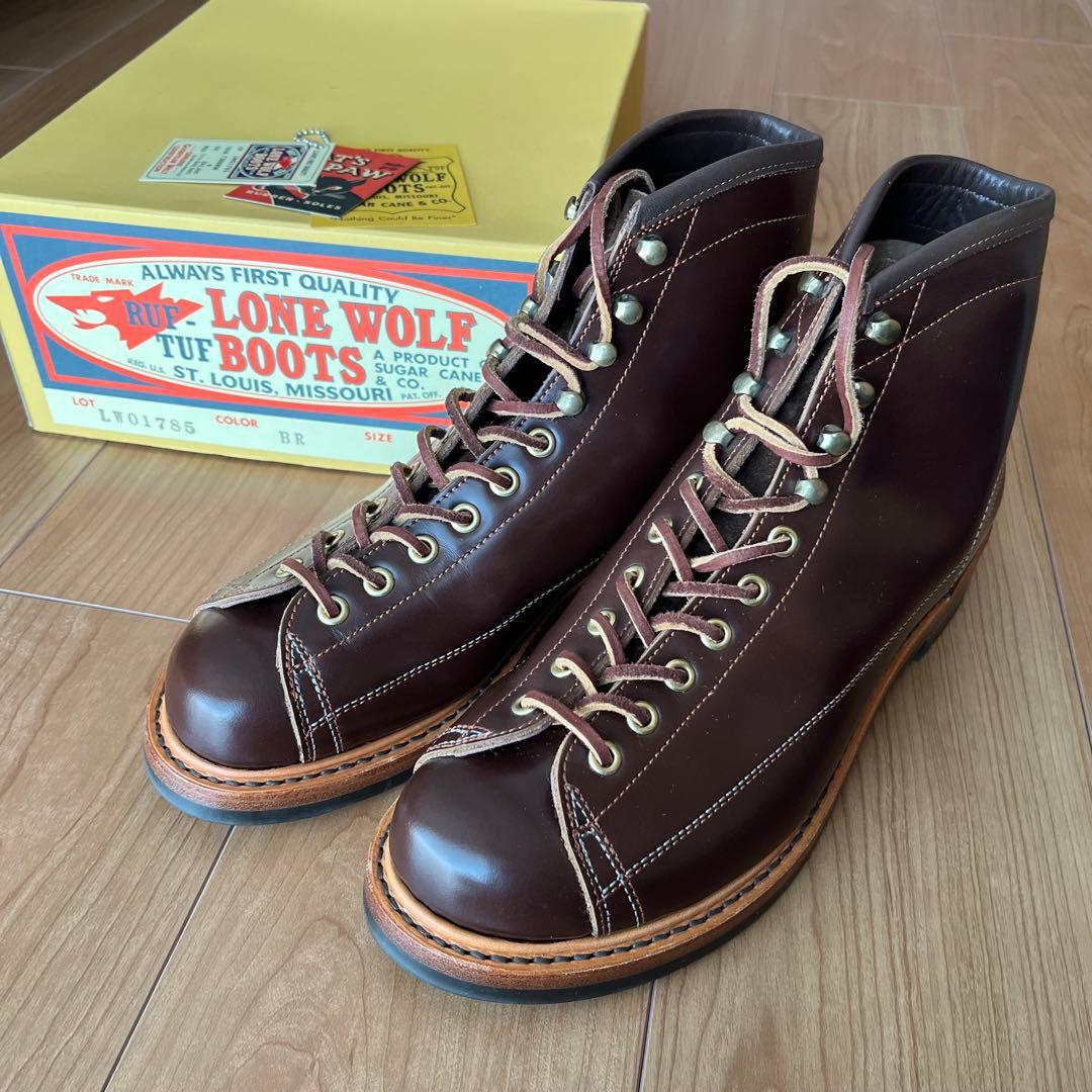 【新品同様】ロン・ウルフLONEWOLF ワイヤーマンブーツ サイズ9 ブラウン