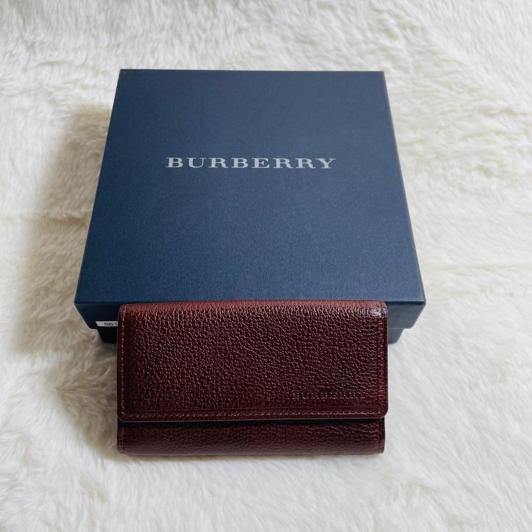 新品未使用品　希少　BURBERRY 5連キーケース　ノバチェックおしゃれシボ革