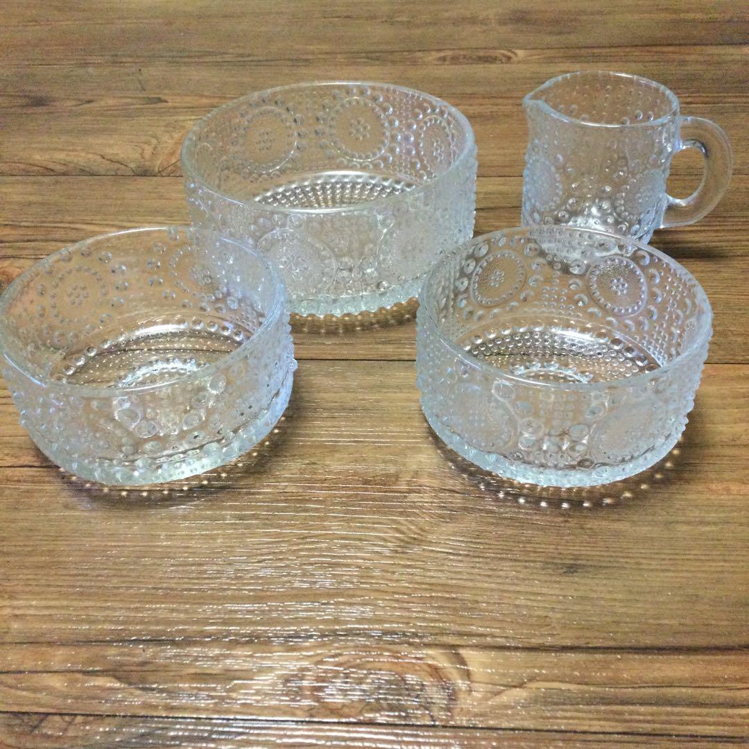 リーヒマエンラシ　グラッポニア　ガラスボウル　クリーマー　セット